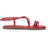 Rihero Women’s Strappy Flat Sandals Summer Lace Up Open Toe Comfortable Slip-On Ankle Strap Sandals(Red)