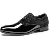 Rihero Men’s Dress Oxford Shoes Classic Formal Patent Leather Lace-up Tuxedo Shoes(Black)