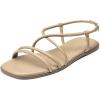 Rihero Women’s Strappy Flat Sandals Summer Lace Up Open Toe Comfortable Slip-On Ankle Strap Sandals(Nude)