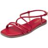 Rihero Women’s Strappy Flat Sandals Summer Lace Up Open Toe Comfortable Slip-On Ankle Strap Sandals(Red)