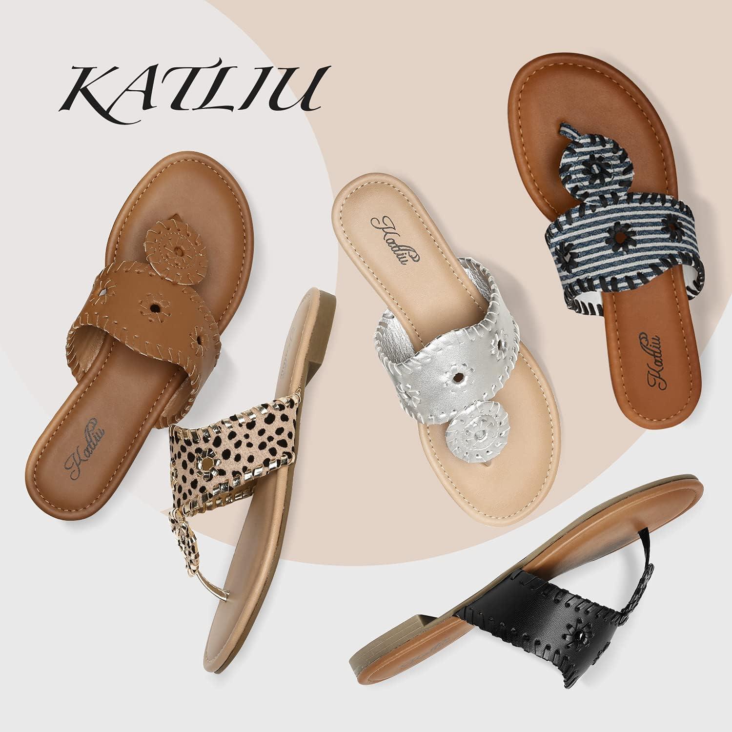 image:imagekatliu Womens Flat Sandals Flip Flop Sandals Dressy Thong SandalsSilver