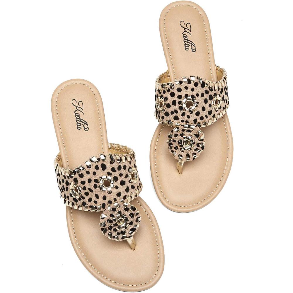 image:imagekatliu Womens Flat Sandals Flip Flop Sandals Dressy Thong SandalsLeopard