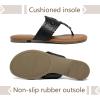 katliu Women’s Flat Sandals Flip Flop Sandals Dressy Thong Sandals(Black)