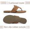 katliu Women’s Flat Sandals Flip Flop Sandals Dressy Thong Sandals(Brown)