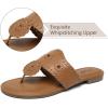 katliu Women’s Flat Sandals Flip Flop Sandals Dressy Thong Sandals(Brown)