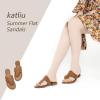 katliu Women’s Flat Sandals Flip Flop Sandals Dressy Thong Sandals(Brown)