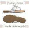 katliu Women’s Flat Sandals Flip Flop Sandals Dressy Thong Sandals(Silver)