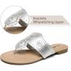 katliu Women’s Flat Sandals Flip Flop Sandals Dressy Thong Sandals(Silver)
