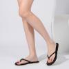 katliu Women’s Flip Flops Sandals, Casual Beach Flat Sandals, Cushioned Memory Foam Thong Sandals(Black)