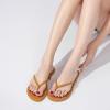 katliu Women’s Flip Flops Sandals, Casual Beach Flat Sandals, Cushioned Memory Foam Thong Sandals(Brown)