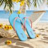 katliu Women’s Flip Flops Sandals, Casual Beach Flat Sandals, Cushioned Memory Foam Thong Sandals(Sky Blue)