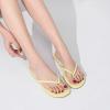 katliu Women’s Flip Flops Sandals, Casual Beach Flat Sandals, Cushioned Memory Foam Thong Sandals(Yellow)
