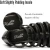 katliu Women’s Gladiator Sandal Strappy Flat Sandals Two Ankle Buckle(Black)