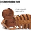 katliu Women’s Gladiator Sandal Strappy Flat Sandals Two Ankle Buckle(Brown)