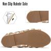 katliu Women’s Gladiator Sandal Strappy Flat Sandals Two Ankle Buckle(Glod)