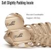 katliu Women’s Gladiator Sandal Strappy Flat Sandals Two Ankle Buckle(Glod)