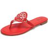 katliu Women’s Flat Sandals Flip Flop Sandals Comfortable Dressy Thong Sandals(Red)