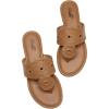 katliu Women’s Flat Sandals Flip Flop Sandals Dressy Thong Sandals(Brown)