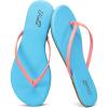 katliu Women’s Flip Flops Sandals, Casual Beach Flat Sandals, Cushioned Memory Foam Thong Sandals(Sky Blue)