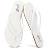 katliu Women’s Flip Flops Sandals, Casual Beach Flat Sandals, Cushioned Memory Foam Thong Sandals(White)