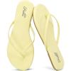 katliu Women’s Flip Flops Sandals, Casual Beach Flat Sandals, Cushioned Memory Foam Thong Sandals(Yellow)