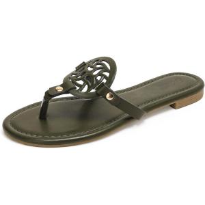 katliu Women’s Flat Sandals Flip Flop Sandals Comfortable Dressy Thong Sandals(Green)