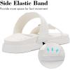 katliu Women’s Comfort Flat Sandals Double Buckle Adjustable Slide Sandals Casual Summer Sandals with Arch Support(White)