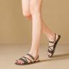 katliu Women’s Strappy Flat Sandals Round Toe Slide Sandals Casual Summer Sandals(Green)