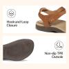 Rihero Orthopedic Sandals for Women Arch Support Comfortable Flat Sandals with Adjustable Strap for Summer Beach Walking(Brown)