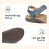 Rihero Orthopedic Sandals for Women Arch Support Comfortable Flat Sandals with Adjustable Strap for Summer Beach Walking(Dark Blue)