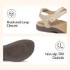 Rihero Orthopedic Sandals for Women Arch Support Comfortable Flat Sandals with Adjustable Strap for Summer Beach Walking(Sand)