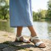 Rihero Orthopedic Sandals for Women Arch Support Comfortable Flat Sandals with Adjustable Strap for Summer Beach Walking(White)