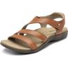 Rihero Orthopedic Arch Support Sandals for Women Comfortable Walking Casual Adjustable Orthotic Flat Sandals(Tan)
