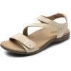 Rihero Orthopedic Sandals for Women Arch Support Comfortable Flat Sandals with Adjustable Strap for Summer Beach Walking(Sand)