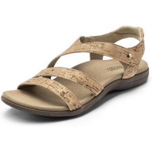 Rihero Orthopedic Arch Support Sandals for Women Comfortable Walking Casual Adjustable Orthotic Flat Sandals(Gold Cork)