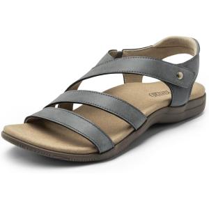 Rihero Orthopedic Arch Support Sandals for Women Comfortable Walking Casual Adjustable Orthotic Flat Sandals(Grey)