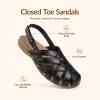 Rihero Closed Toe Sandals Women Comfortable Arch Support Fisherman Walking Sandals with Adjustable Strap(Black)