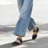 Rihero Summer Casual Closed Toe Sandals Women Comfortable Footbed Arch Support Flat Sandals with Adjustable Strap(Black Hollow)
