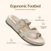Rihero Women’s Orthopedic Arch Support Sandals Comfortable Orthotic Flip Flops Slip On Walking Casual Thong Flat Sandals(Beige)