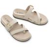 Rihero Women’s Orthopedic Arch Support Sandals Comfortable Orthotic Flip Flops Slip On Walking Casual Thong Flat Sandals(Beige)