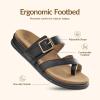 Rihero Women’s Orthopedic Arch Support Sandals Comfortable Orthotic Flip Flops Slip On Walking Casual Thong Flat Sandals(Black)