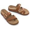 Rihero Women’s Orthopedic Arch Support Sandals Comfortable Orthotic Flip Flops Slip On Walking Casual Thong Flat Sandals(Brown)