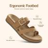 Rihero Women’s Orthopedic Arch Support Sandals Comfortable Orthotic Flip Flops Slip On Walking Casual Thong Flat Sandals(Tan)