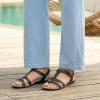 Rihero Women’s Orthopedic Arch Support Sandals Orthotic Comfortable Walking Casual Adjustable Summer Beach Flat Sandals(Black Emboss)