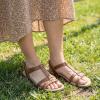 Rihero Women’s Orthopedic Arch Support Sandals Orthotic Comfortable Walking Casual Adjustable Summer Beach Flat Sandals(Brown)