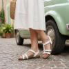 Rihero Women’s Orthopedic Arch Support Sandals Orthotic Comfortable Walking Casual Adjustable Summer Beach Flat Sandals(White)