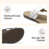 Rihero Women’s Orthopedic Sandals with Arch Support Orthotic Flip Flops Slip On Comfortable Walking Summer Thong Flat Sandals(White)