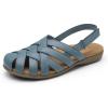 Rihero Closed Toe Sandals Women Comfortable Arch Support Fisherman Walking Sandals with Adjustable Strap(Blue)