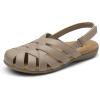 Rihero Closed Toe Sandals Women Comfortable Arch Support Fisherman Walking Sandals with Adjustable Strap(Taupe)