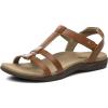 Rihero Women’s Orthopedic Arch Support Sandals Orthotic Comfortable Walking Casual Adjustable Summer Beach Flat Sandals(Brown)